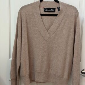 Parrish LA Courtney Cashmere Sweater in Oatmeal — Size Small